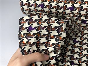 Viscosejersey - flot iøjenfaldende mønster og lilla detaljer